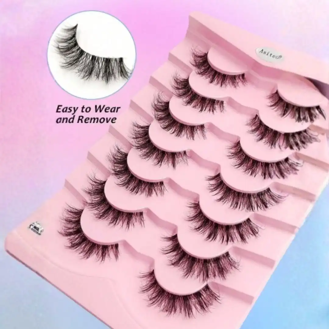 مجموعة رموش صناعية 7 أزواج ذات حجم كثيف