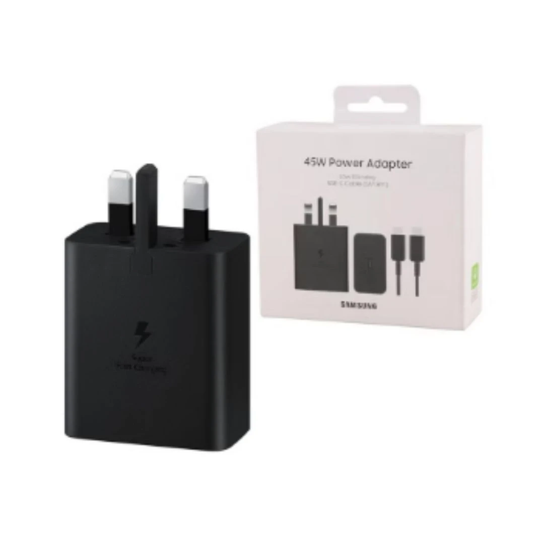 شاحن سامسونج الأصلي السريع والمتكامل (رأس + كابل 1.8 متر) - 45 واط