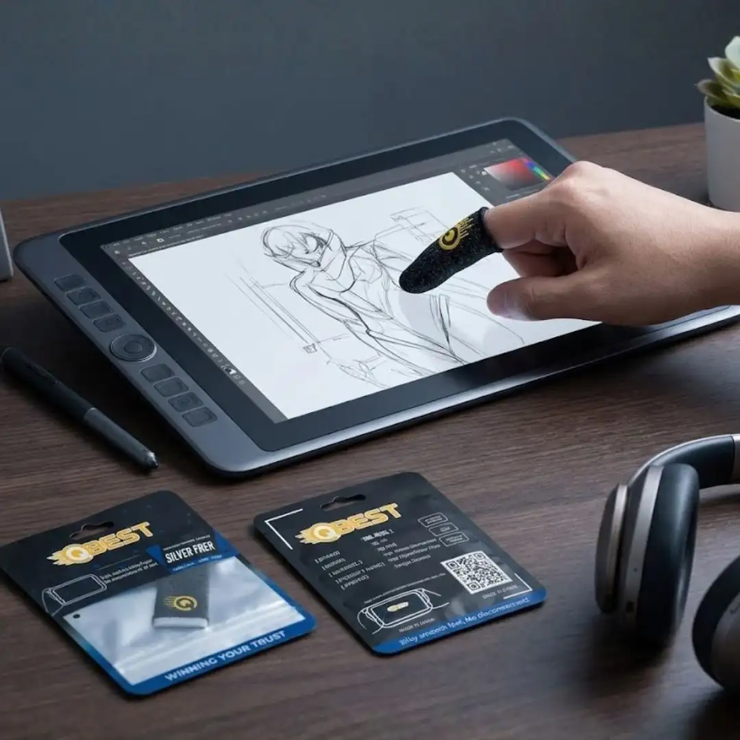 قفازات أصابع QBEST للألعاب الإلكترونية بتحكم دقيق وسريع 