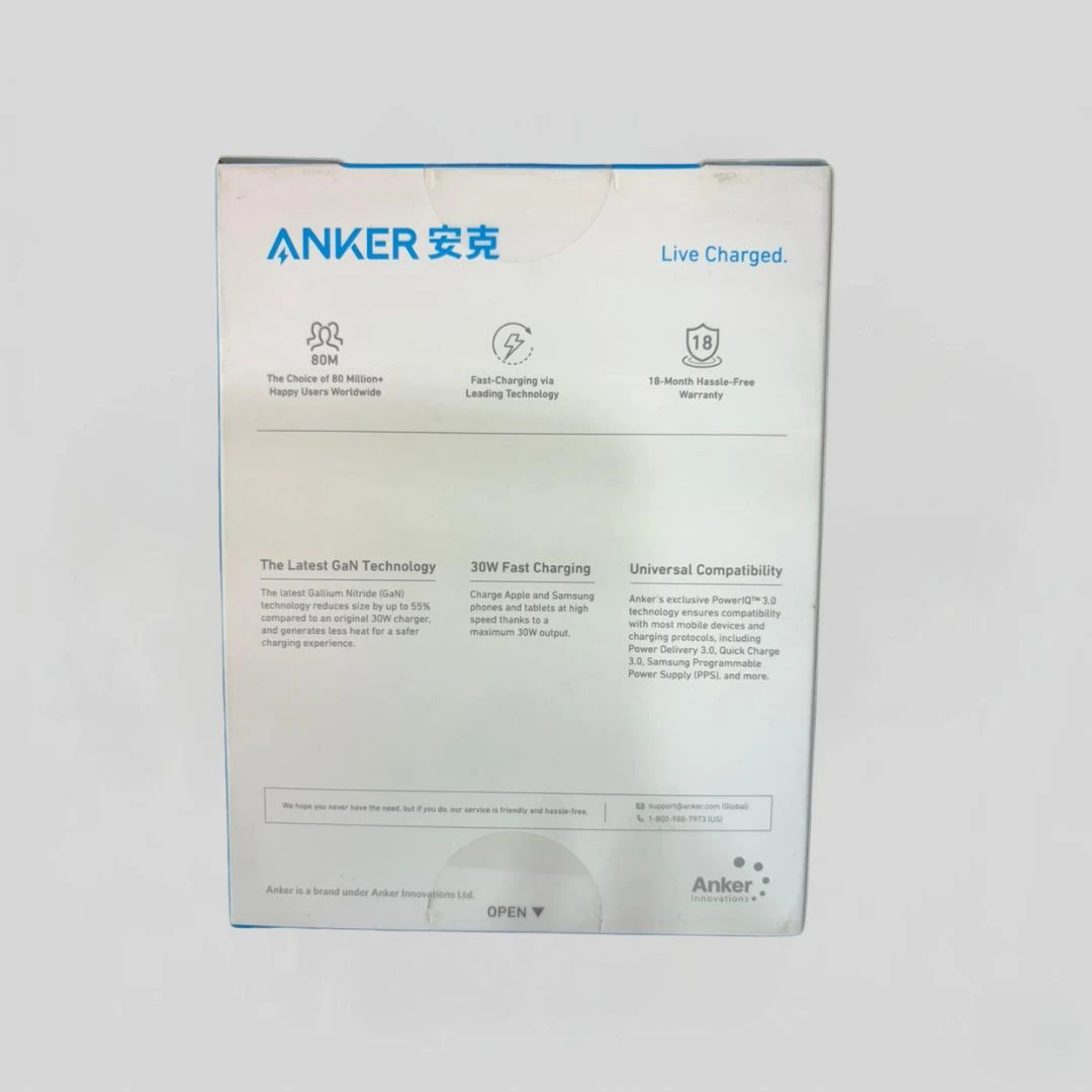 شاحن أنكر 313 مدمج بقوة 30 واط بتقنية GaN 