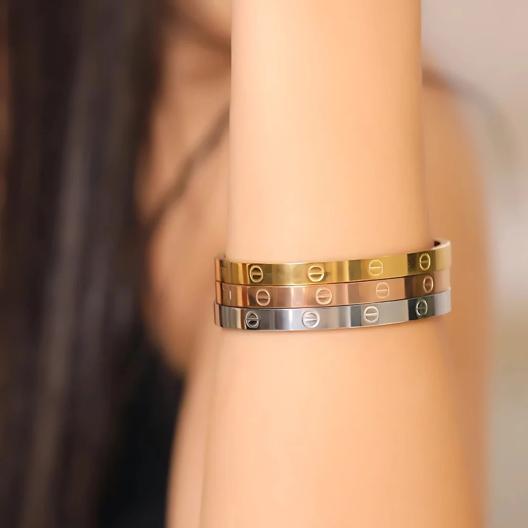 طقم أساور كارتيير ستانلس ستيل