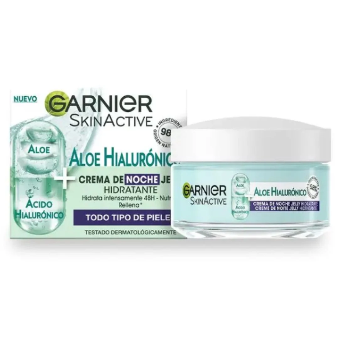 مرطب غارنييه سكين أكتيف الليلي بخلاصة الألوفيرا والهيالورونيك اسيد - 50 مل