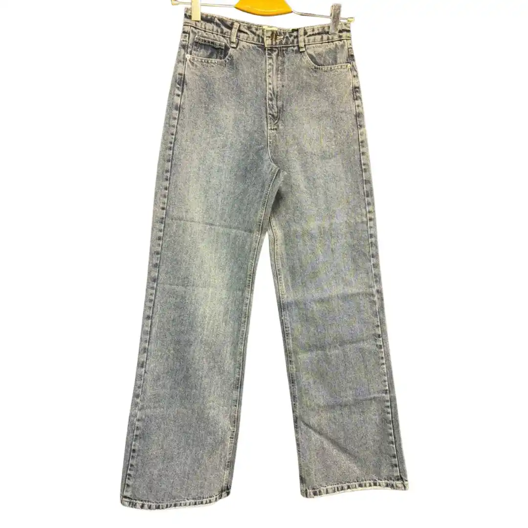 بنطال جينز بوت كات بلون أزرق فضي موديل 1368