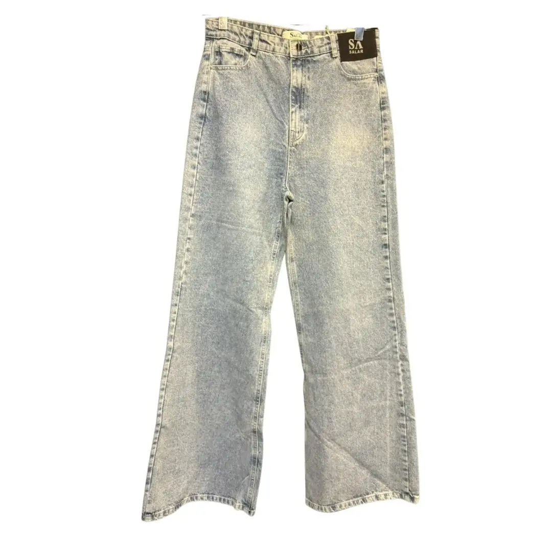 بنطال جينز بوت كات بلون أزرق فضي موديل 1327