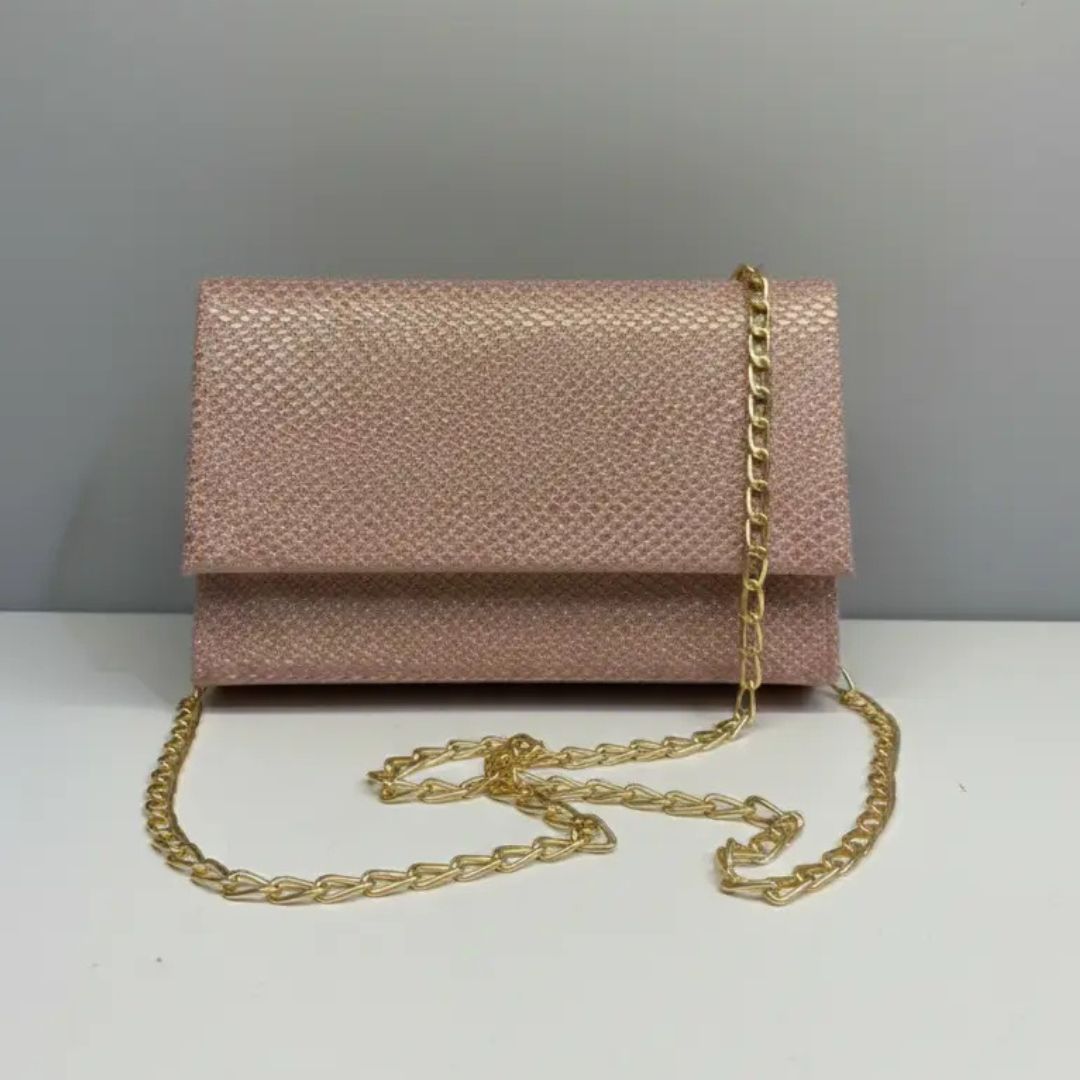 حقيبة يد بوشيت فرنسية بسلسلة كتف - نقشة جلد التمساح