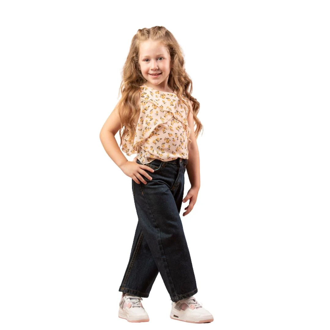 بلوزة بناتي فضفاضة مطبوعة