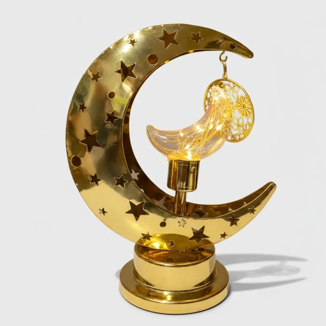 صمدية رمضان على شكل هلال مع إضاءة 