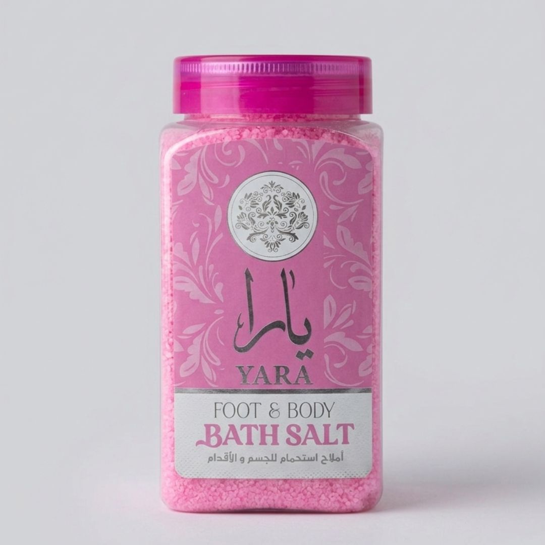 أملاح يارا الوردية المهدئة للعناية المتكاملة بالجسم والقدمين بتركيبة المعادن الطبيعية