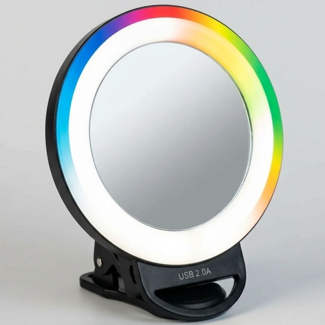 رينج لايت الهاتف بمرآة مدمجة