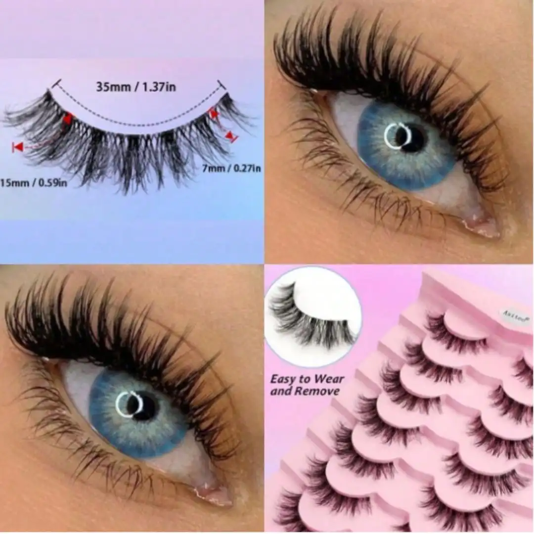 مجموعة رموش صناعية 7 أزواج ذات حجم كثيف