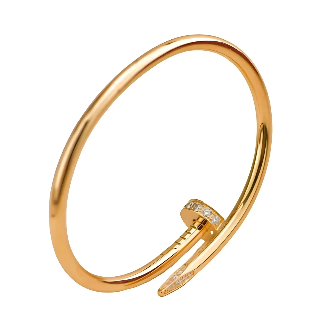 إسوارة كارتيير ستانلس ستيل ذهبي مرصعة بالزيركون