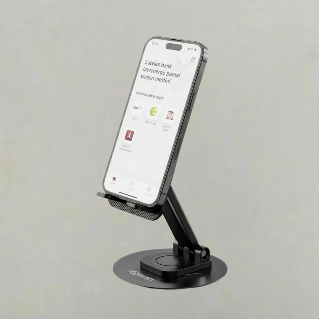 حامل مكتبي أسود من QBEST للهواتف المحمولة موديل QB-2005