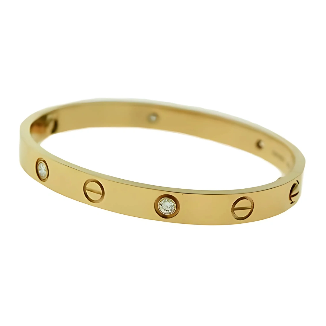 إسوارة كارتيير ستانلس ستيل بلونين مع 4 أحجار زيركون