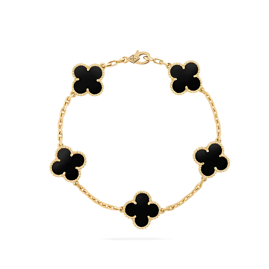 إسوارة فان كليف ستانلس ستيل مزينة بـ 5 أحجار ملونة