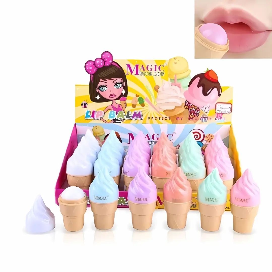 مرطب شفاه بتصميم مثلجات وألوان مختلفة - 14 غ