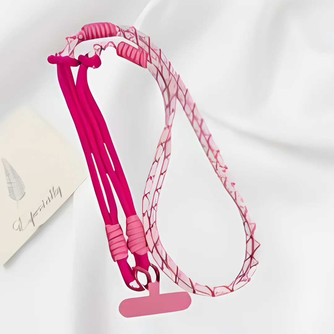 حزام هاتف وردي متعدد الاستخدامات 3 في 1 وقابل للضبط