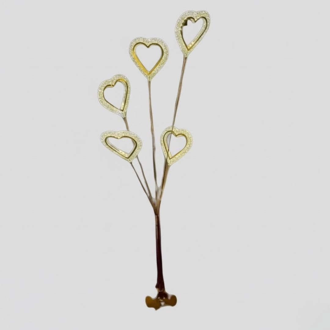 إضاءة عصرية بخمسة أفرع تنتهي بقلوب مضيئة 