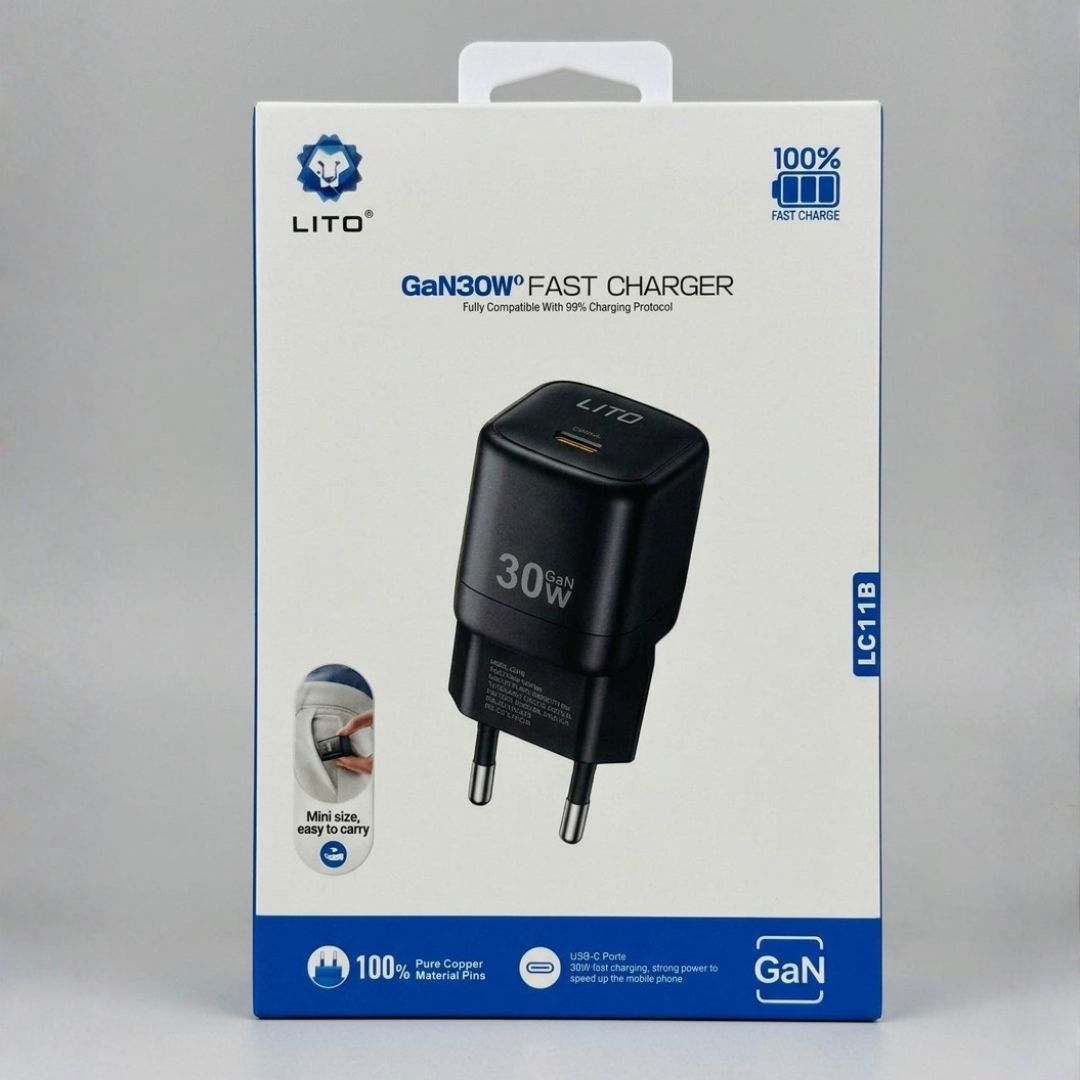 شاحن LITO GaN 30W بقوة الـ 30 واط.