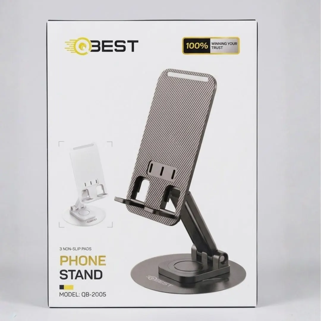 حامل مكتبي أسود من QBEST للهواتف المحمولة موديل QB-2005