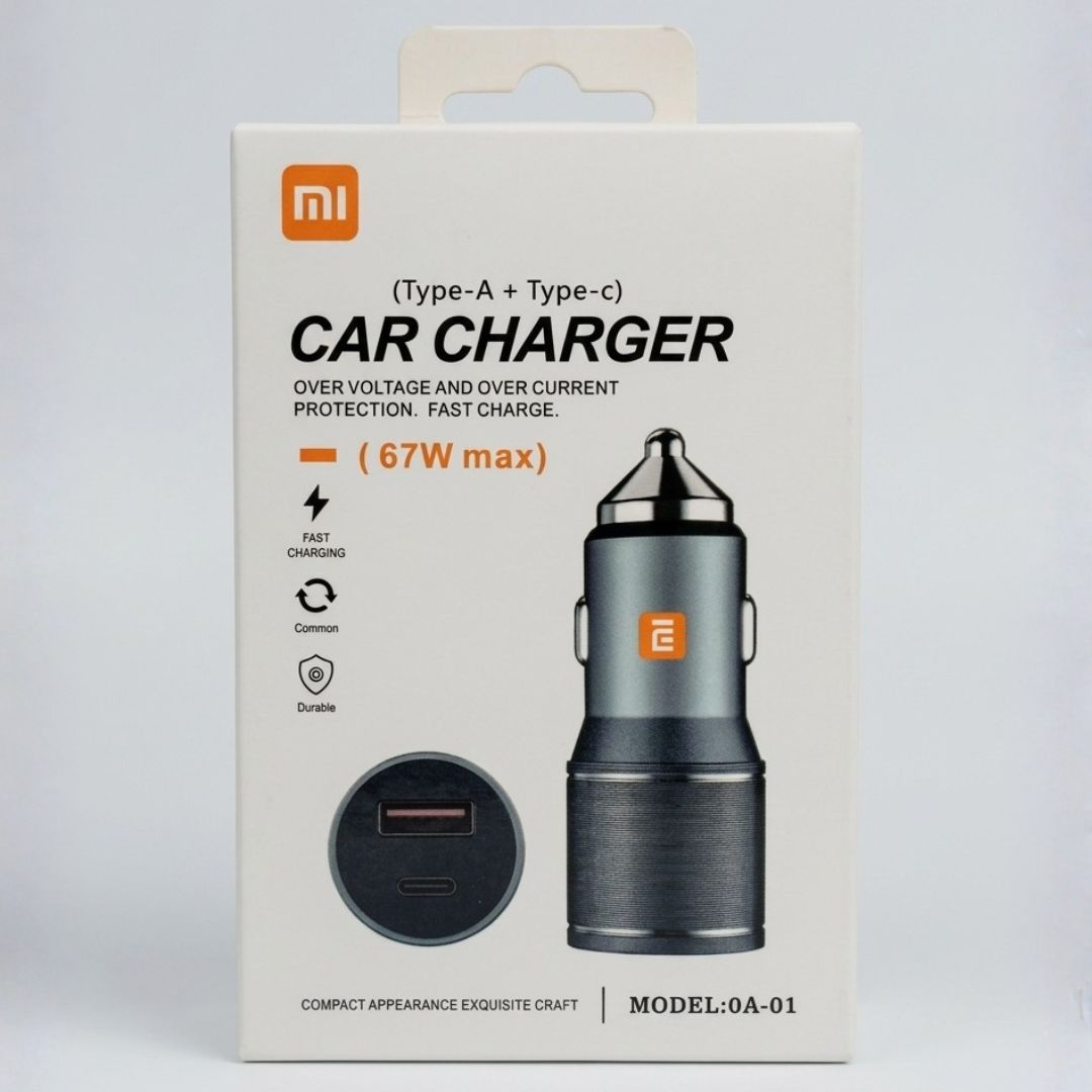 شاحن سيارة شاومي بقوة 67 واط بمنفذ مزدوج 